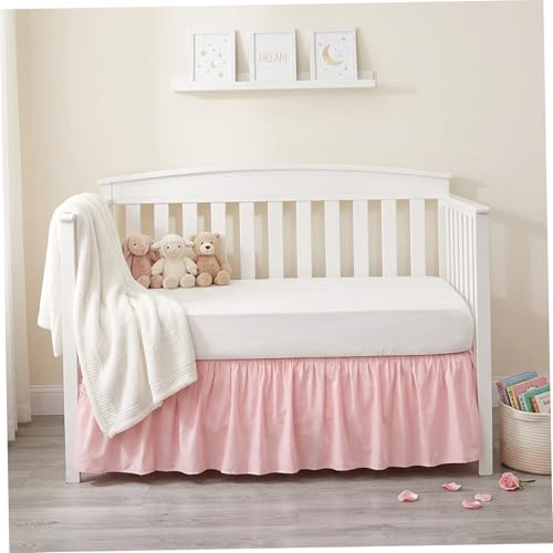 Falda para cuna de 28x52 pulgadas con volantes de algodón para cama de bebé 3