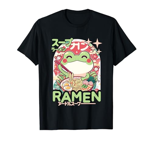 Ramen Kawaii Neko Frog Ramen de rana Loving Camiseta
