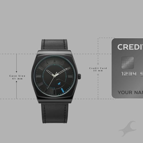 Image of Fastrack Stunners XI with Quartz Analog Black Dial Black Leather Strap Watch for Men - 38212NL01