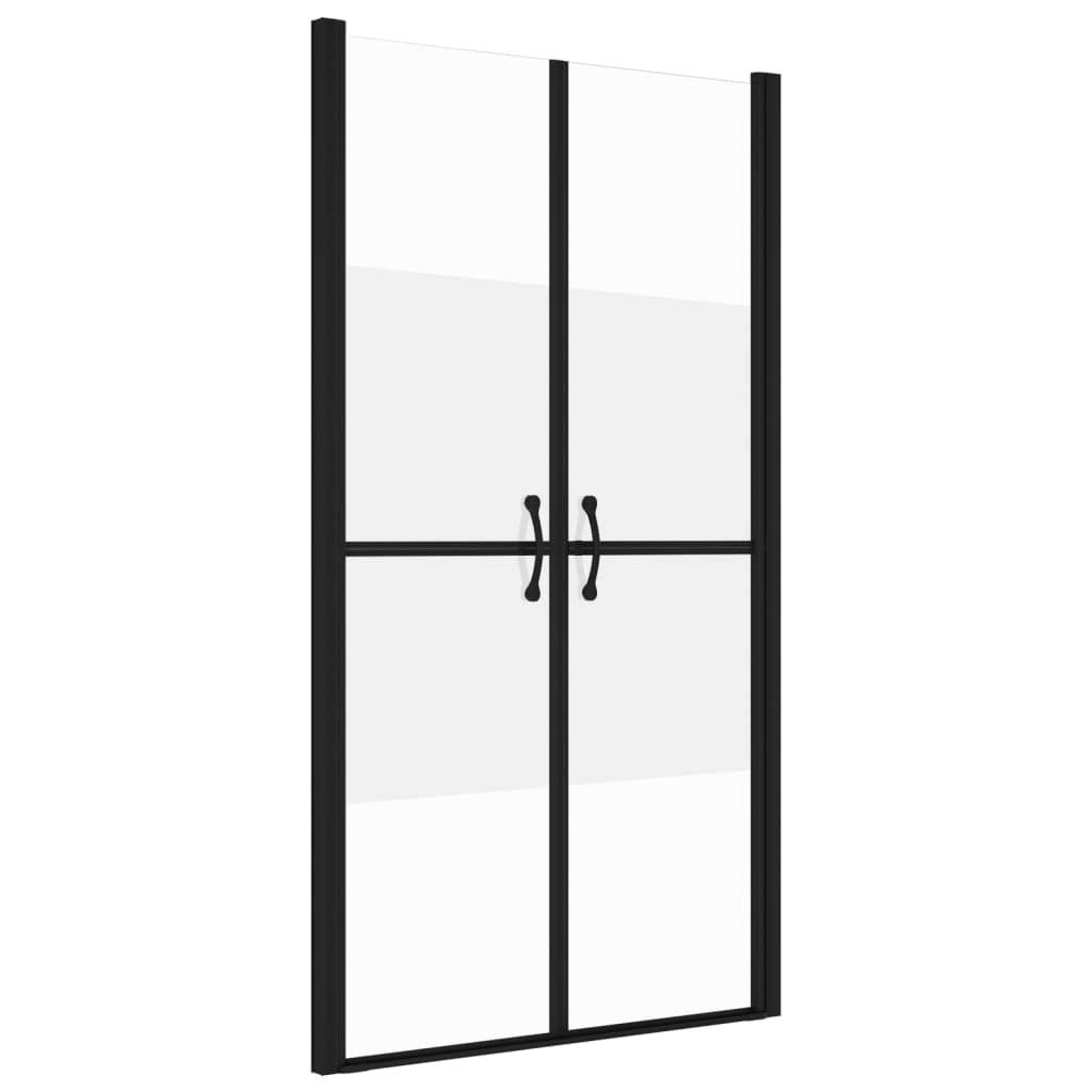 vidaXL Duschtür Moderne Handgriffe Nischentür Pendeltür Schwenktür Duschabtrennung Dusche Duschkabine Badezimmer Halb Matt ESG (78-81) x190cm Aluminium