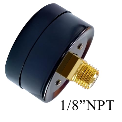 Image of Beduan Air Pressure Gauge for Air Compressor 1-1 /2 inch Dial Center Back Mount, 1 /8 inch NPT,0-100 Psi