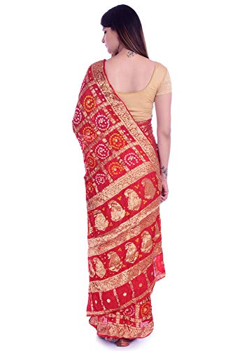 Pink Beauty pink banarasi silk saree in art silk – image 2