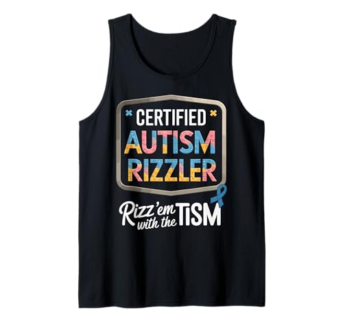 Autism Rizz Em With The Tism Funny Autism Kids Tank Top