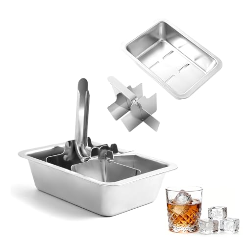 Bandeja para cubitos de hielo de acero inoxidable con palanca miniatura 1