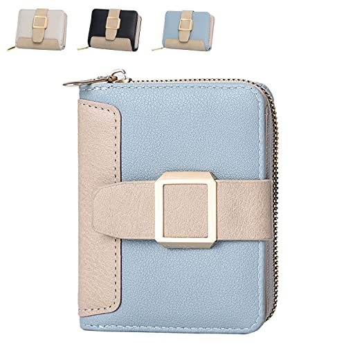 YooGeek Portemonnaie Damen klein mit RFID,Blau geldbörse,PU Leder Kleiner...