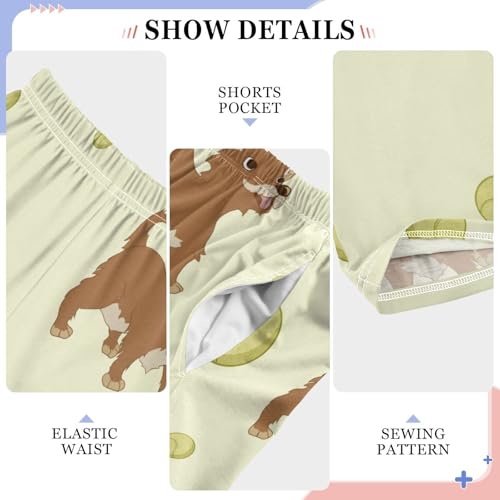 Dog Tennis Ball Boys Pants Boys Athletic Pants Long Pant for Boywith Pockets Wide-Leg Size 6-14Y4