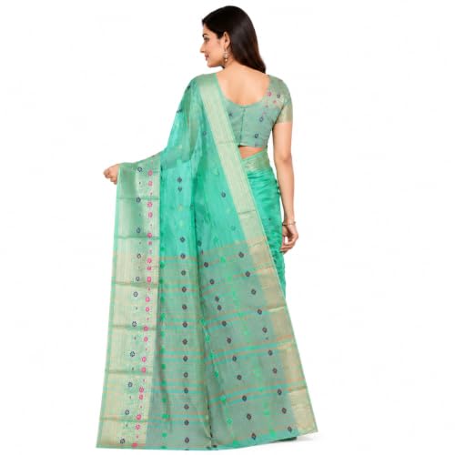 Image of Sarees for Women Wear Organaza Silk Banarasi Sari Kanjivaram Soft Pure Paithani Wedding Original Kanchipuram Pattu Sadi with Blouse Piece 2026 (Flowermeena)