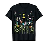 La camiseta vintage de ramo de flores silvestres cuenta con varios diseños de flores silvestres amarillas, rojas, rosas, blancas para hacer una camiseta divertida.