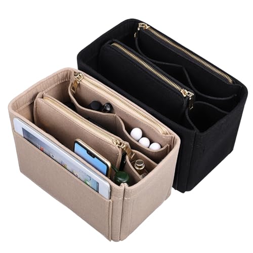 BESPORTBLE 2pcs Felt Bag Organizer Insert for Handbag Tote Bag Purse Easy Organization Large Storage Space