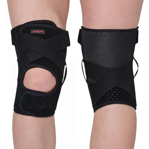 Aider Knee Brace Type 5 – Strap-On Joint Support – Breathable Neoprene Knee Support – Injury Recovery Leg Brace for PCL – Adjustable Design Pressure Reliever – Comfortable & Discrete (Large Right)