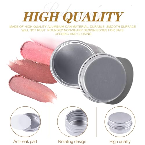 Redamancy 24 pcs Aluminium Empty Containers, 5ml Aluminium Tins Jars, Lip Balm Tins with Screw Lids, Round Travel Cream Jars with Labels and Mini Spatula, for Lip Balm, Lotion, Cream, Mini Candles - Image 4