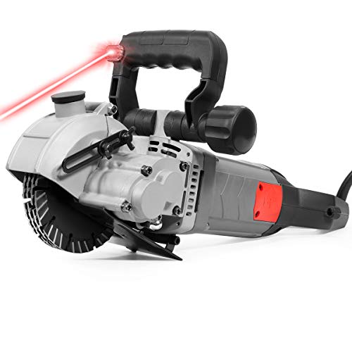 XtremepowerUS 3000W Wall Chaser Cutting Machine Wall Brick Granite Marble Concrete Water Line w/Infrared Sighting (Slotting Machine) w/Case