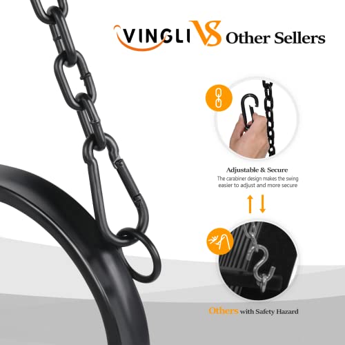 Vingli Upgraded Metal Patio Porch Swing, 660 Lbs Weight Capacity Steel Porch Swing Chair For Outdoors, Heavy Duty Garden Swing Bench For Gardens & Yards (Pattern 2) #TOP2