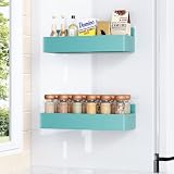 Mystozer Estante magnético para especias para refrigerador, azul (paquete de 2)
