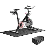 THAILE Exercise Bike Mat, Compatible with Peloton Bikes, 63'x30', Bike Trainer Mats, Mat for Indoor Stationary Spin Bikes Treadmill Walking Pad on Hardwood Floor Carpet Protector