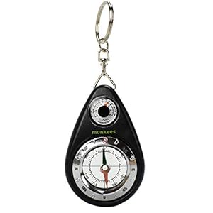 AceCamp Munkees Small Compass and Thermometer Keychain, Mini Pocket-Sized Waterproof Keyring Gear for Camping, Hiking…