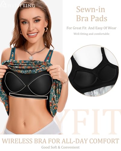 ANYFITTING Built in Bra Summer Dresses for Women 2025 Casual Short Dress with Pockets Mini Floral Sundresses2