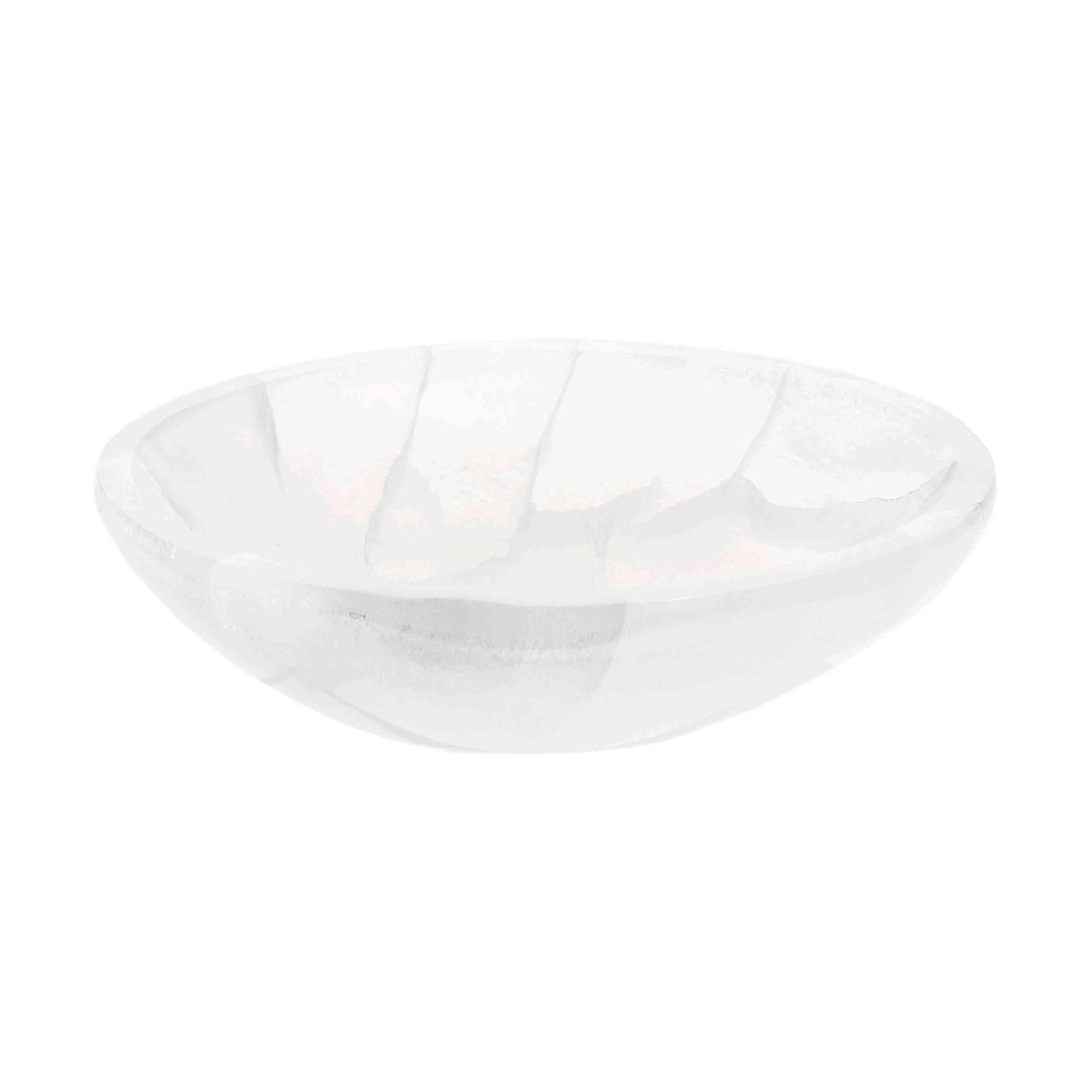 NKlaus Cuenco ovalado de selenita 15,5 x 12,5 cm – Cuenco de energía para limpiar cristales, ideal para rituales, meditación y decoración espiritual 16590