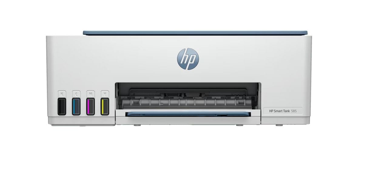 HP Smart Tank 585 All-in-one WiFi Colour Printer (Upto 6000 Black and 6000 Colour Pages Included in The Box). - Print, Scan & Copy for Office/Home