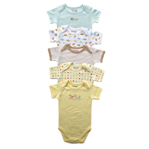 Luvable Friends Muted Colors Bodysuit, 5 Pack, Yellow, 18 Months