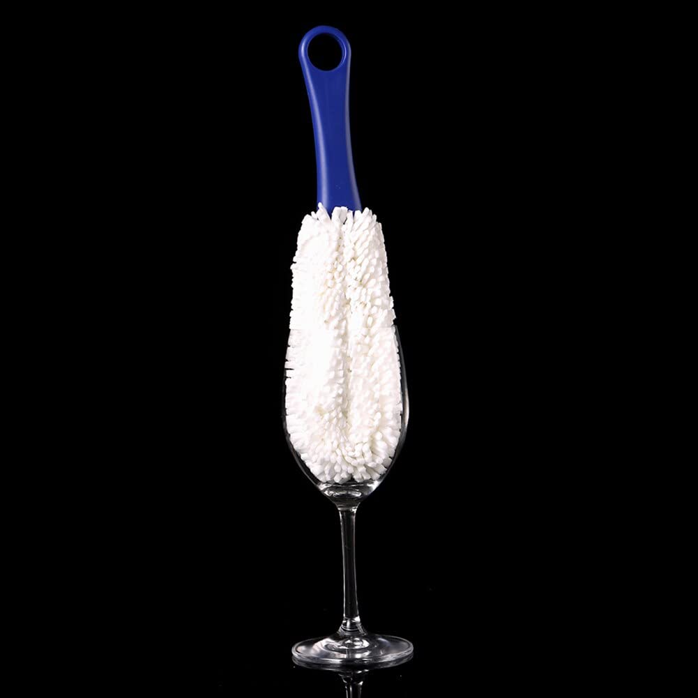 Copa de Vidrio con Punta de Espuma Flexible Cuello Largo Decantador Cepillo de Lavado