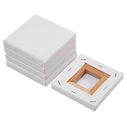 CABLEPELADO Lienzo para pintar | Lienzos en blanco pre-estirados para acrílico, óleo, y medios húmedos | 100% Algodón | Apto para artistas profesionales y aficionados | 380 gramos | 8 x 8 cm