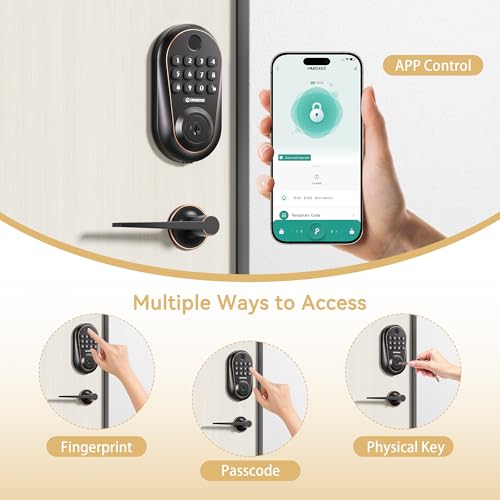 Image of Electronic Keyless Door Lock with Keypad, Gold