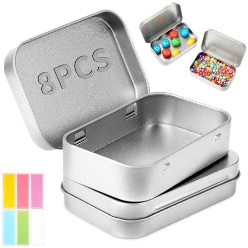 mawmuaw Blechdose 8 Stück Metalldose Klein 9.5x6x2.2 cm Silber