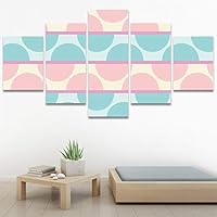 SIGNWIN 5 Panel Canvas Wall Art Modern Art Contemporary Dramatic Geometric Mixed Media Multicolor Patterns for Home Decorations Ready to Hang - 60
