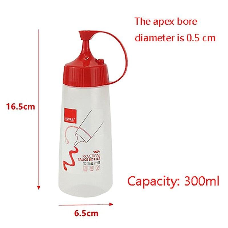 Image of Plastic Squeeze Bottle with Hook Top, Clear Plastic Sauce Bottle, BPA-Free Ketchup Bottle, Condiment Dispenser Mustard Sauce Bottle, Food Liquid Seasoning Container, Reusable Ketchup Bottle (300 ml)