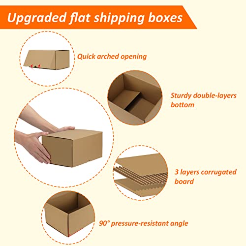 Image of HORLIMER 10x7x5 inches Shipping Boxes Set of 20, Brown Corrugated Cardboard Box Literature Mailer