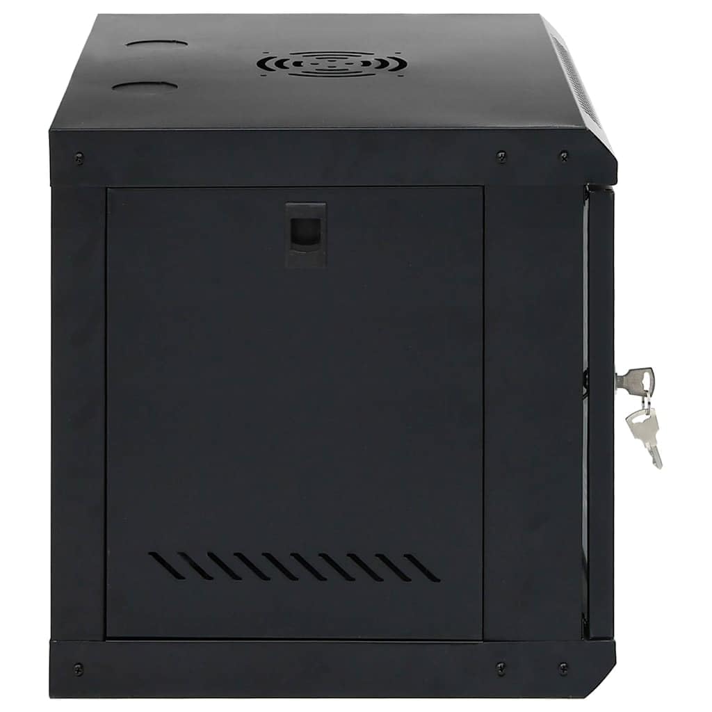 9HE - Armadietto di rete da 19", 53 x 40 x 45 cm, montaggio a parete, alloggiamento in acciaio nero, per accessori server