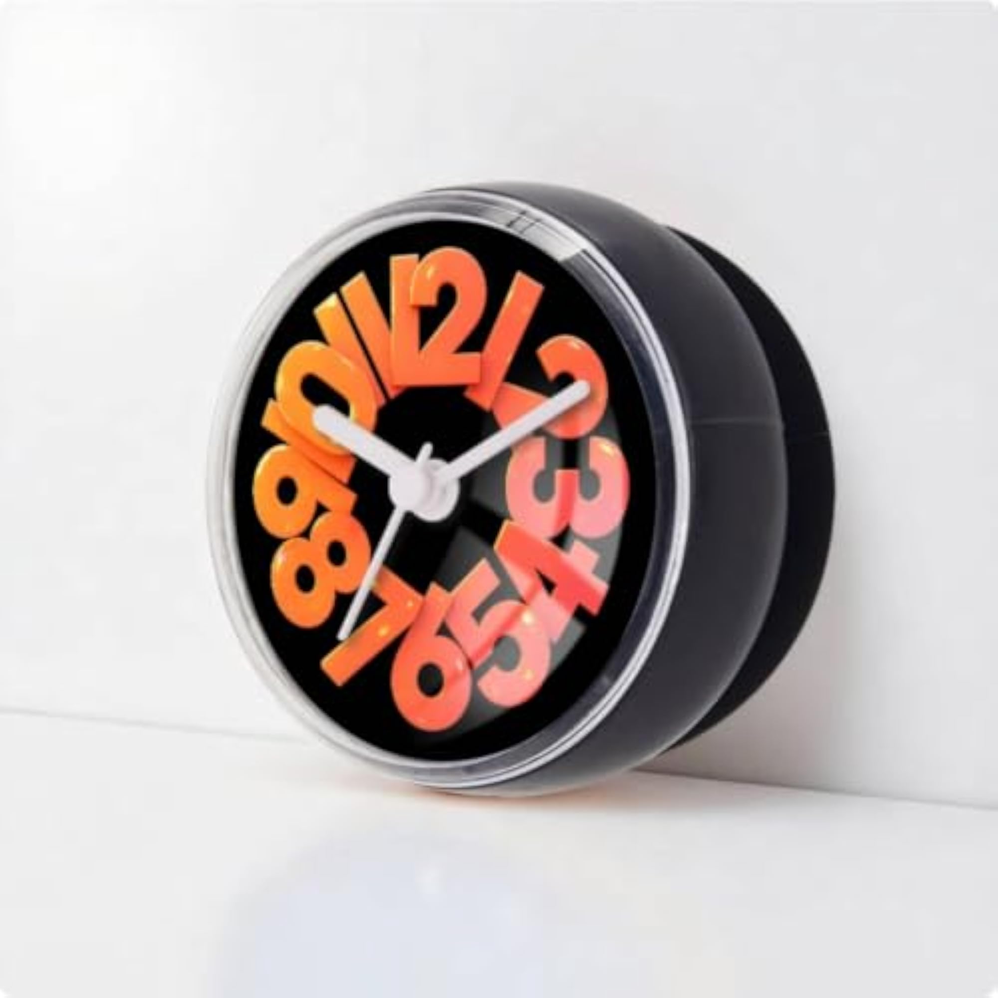 Waterproof Mini Bathroom Clock with Suction Cup, Dark Grey