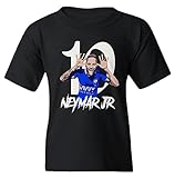 Neymar Jr. Al Hilal Soccer Star Goal Celebration Youth Unisex T-Shirt (Black, Youth Large)
