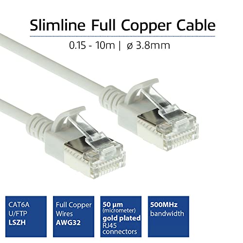 ACT CAT6a Network Cable, U/FTP LSZH LAN Cable Thin 3.8 mm Slimline, Flexible Snagless CAT 6a Cable with RJ45 Plug - Image 3
