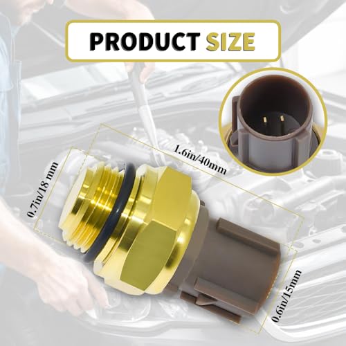 Rebvugr Radiator Coolant Fan Switch, Water Temperature Sensor, 37760-P00-003 37760-P00-004 Engine Temp Sensor, Engine Coolant Temperature Sensor Compatible with Honda Civic CR-V Element Acura MDX TSX - Thumbnail 2