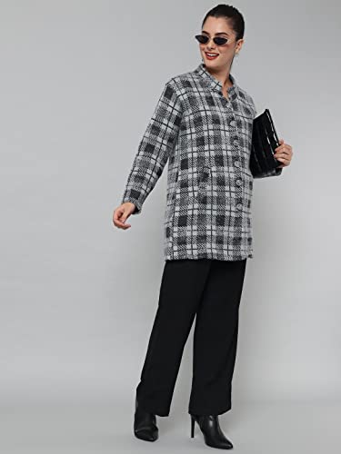 Image of eWools Women's Wool Blend Banded Collar Cardigan Sweaters