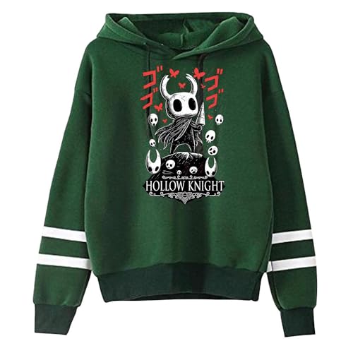 Hollow Knight Merch New Game - Sudadera con capucha unisex para invierno Y2K, verde, M