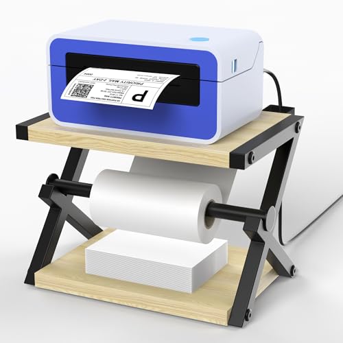 Alyoen Etikettenhalter, Kleiner Etikettenständer für Thermoetikettendrucker,Thermoetikettenhalter Mit, Ideal für Desktop-Thermoetikettendrucker,Rollen- und Leporello-Etiketten