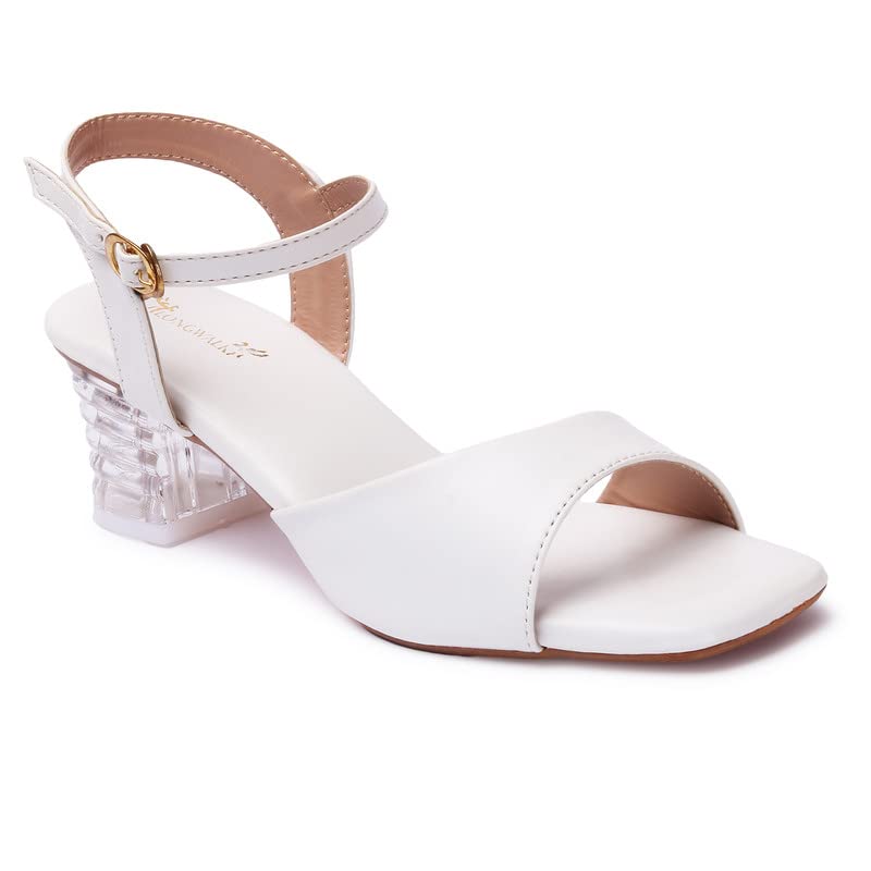 Longwalk Womens Fashion Sandal Transparent Heel Back Strap Buckel Sandal for Girls (B0B699NVKW) Amazon Price History, Amazon Price Tracker
