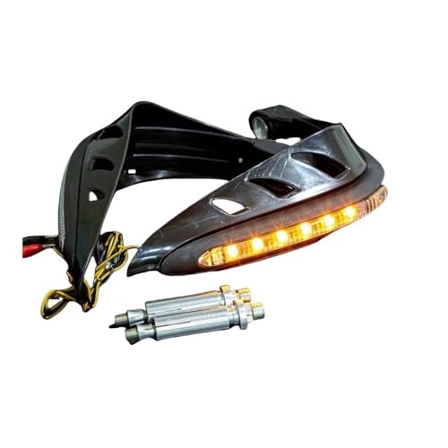 Brake Motorcycle Protector 1 Pair Brake Lever Guard with LED Light HandGuard Hand shield Protector with Air guide holes for Motorcycle Scooter Moped
