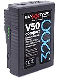 SUITABILE: Baxxtar Pro V-Mount è adatto per varie Luce video e videocamere da ARRI / JVC / Panasonic / Sony - anche per BP-FL75 / RED / Blackmagic URSA Mini Pro / Mini 4K (URSA VLock piastra di supporto della batteria) ecc. // La batteria rileva automaticamente quale sistema è collegato. L'intervento manuale non è necessario.