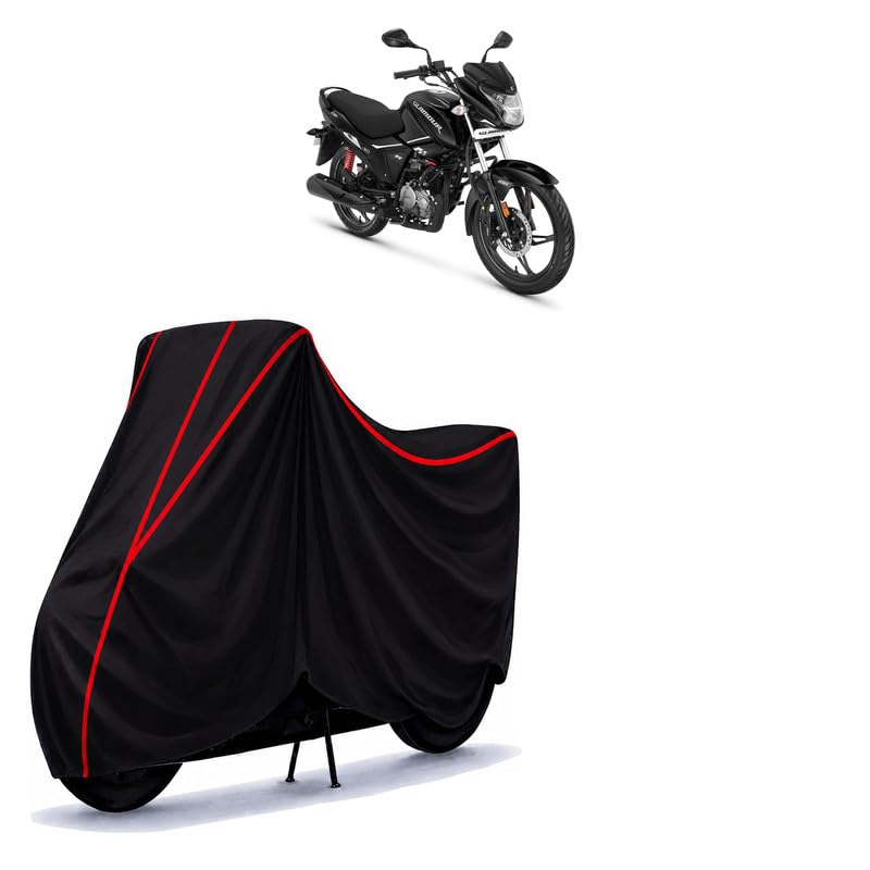 Image of Hero Glamour 125 Bs6 Water Resistant Bike Cover for All Motorcycles & Rain | Heavy Duty Taffeta Fabric | UV Protection, Dustproof, Scratchproof | All Weather Two Wheeler Body Cover with Elastic Bottom