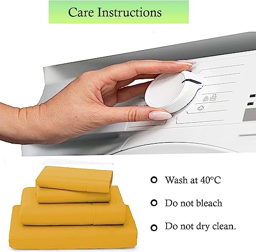 Ev Dekor® Duvet Cover Sets Ochre, Soft Microfibre Polyester Double Duvet Cover with Pillow cases - Image 4