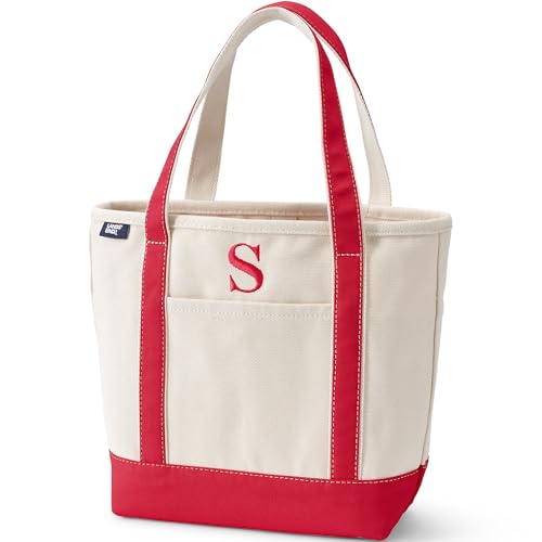 Image of Lands' End Pre-Monogrammed Letter Canvas Tote Bag