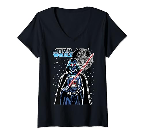 T-shirt Star Wars femme Dark Vador au design pixel portrait exclusif