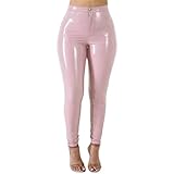 Damen-Leggings im Wet-Look bestehen aus Polyestergewebe