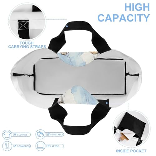 Women's Multi-Functional Shopping Bag，Two Prairie Dogs Printing Messenger Bag Shoulder Bag for Travel, Work, Shopping & Parties with Inner Pocket, Grocery Bag Lightweight & Water-Resistant4