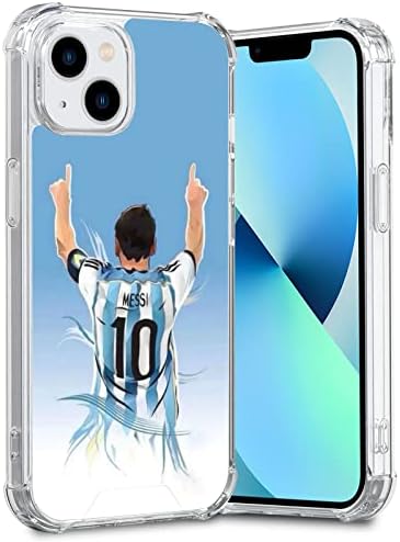 Cute Messi Cartoon Figure Phone Case for iPhone, Fashion Clear Design TPU Slim Shockproof Soccer Case for iPhone 14 13 12 11 XR XS Pro Max