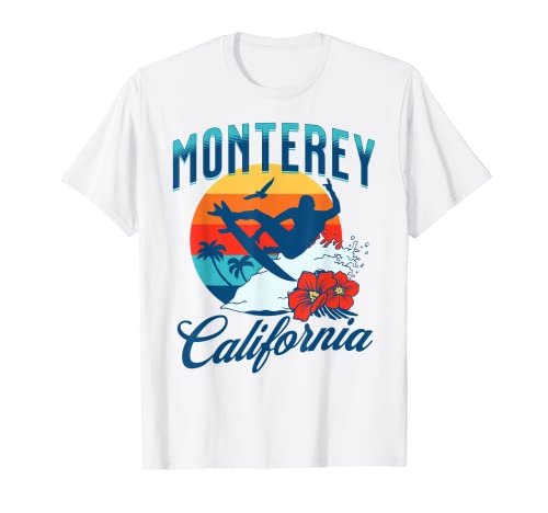 Monterey California Beach Surf Vacaciones de verano Vintage Camiseta